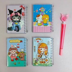 دفترچه یادداشت سیمی طلقی حاشیه دار